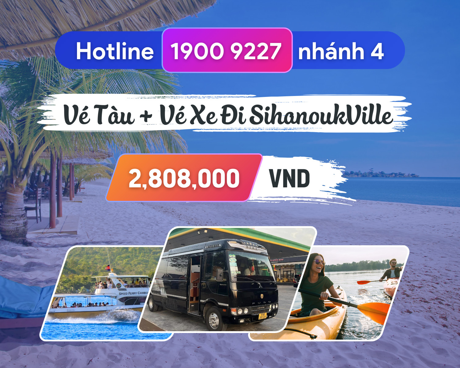 Combo tàu du lịch Kohrong Samloem